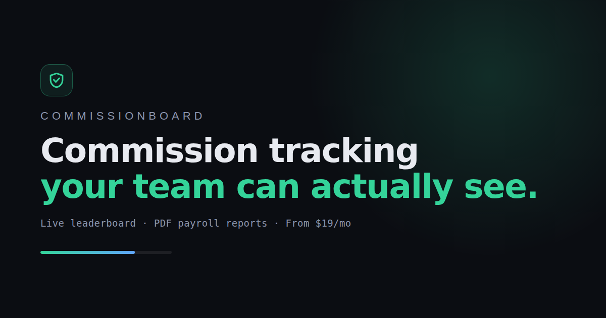 CommissionBoard — Commission Tracking for Salons, Gyms & Sales Teams